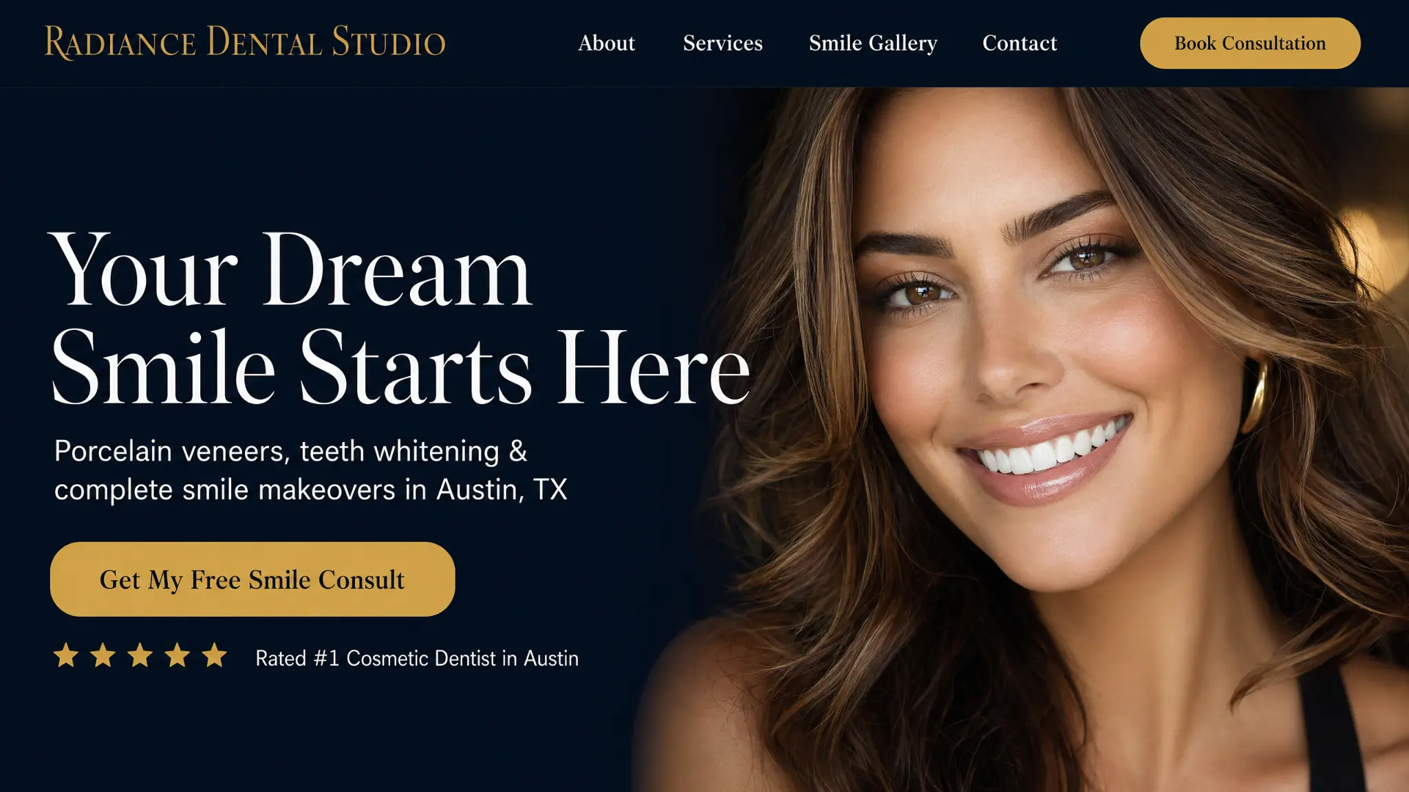 Radiance Dental Studio website
