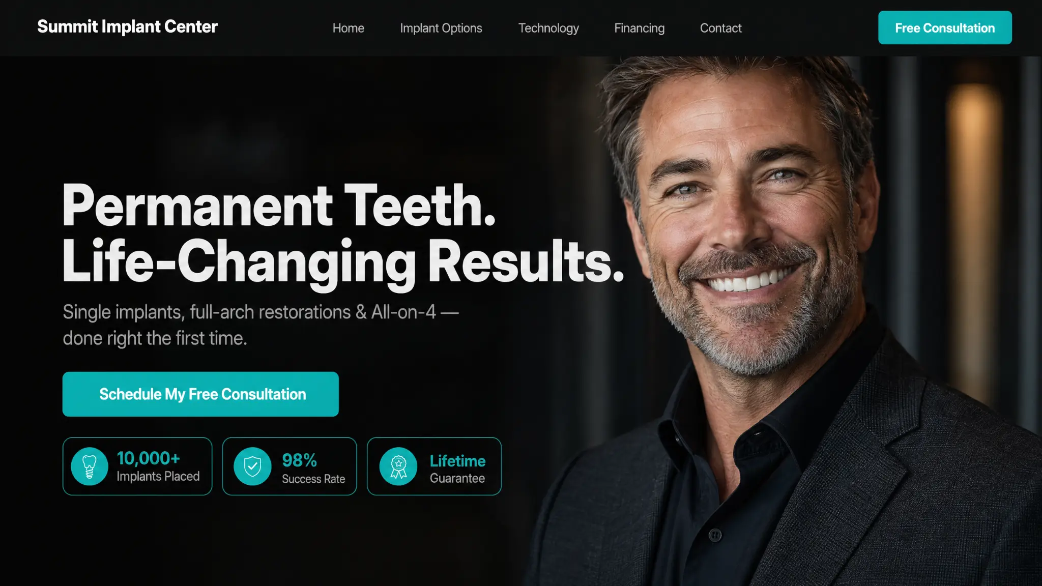 Summit Implant Center website