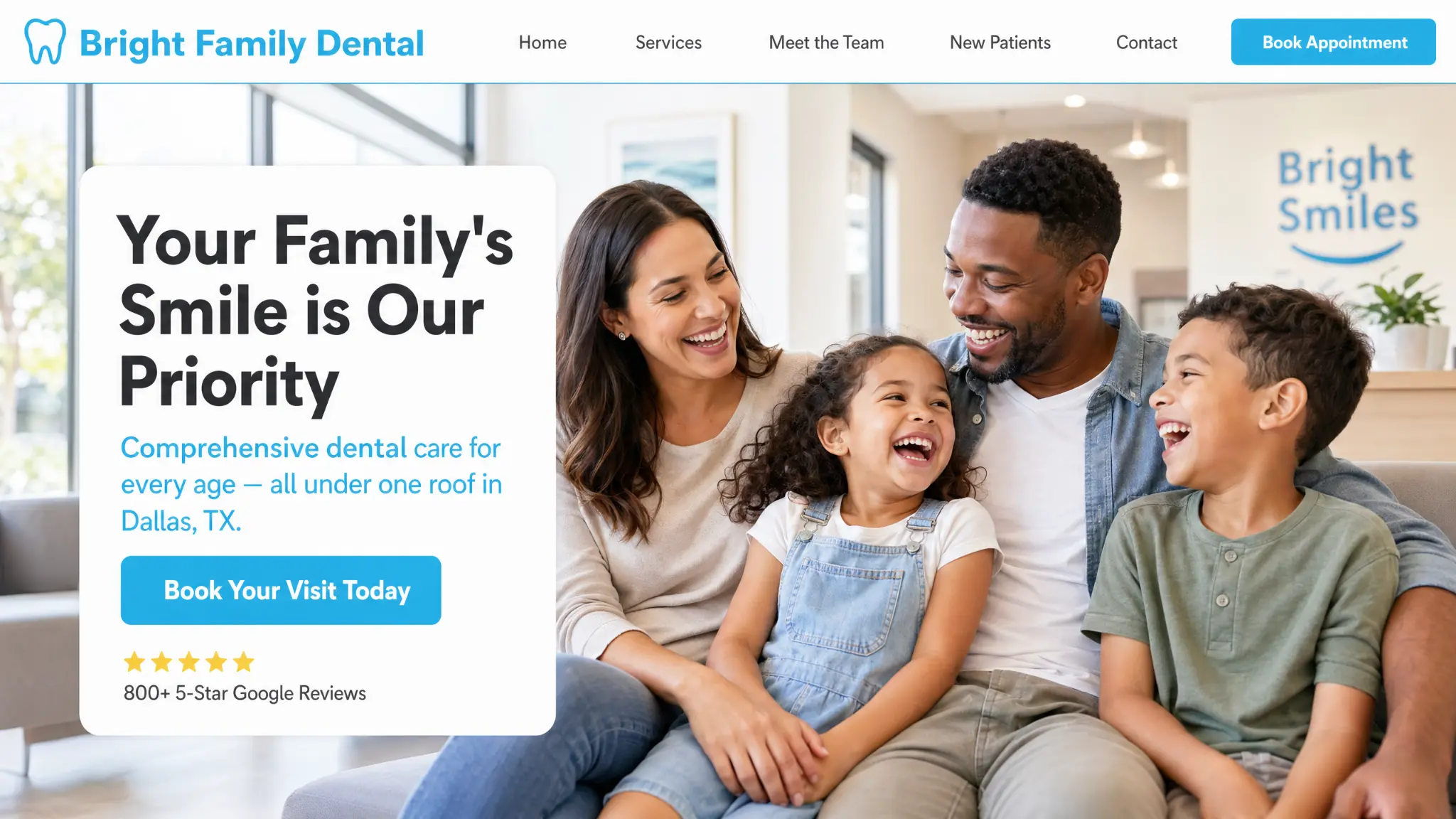 Bright Family Dental website