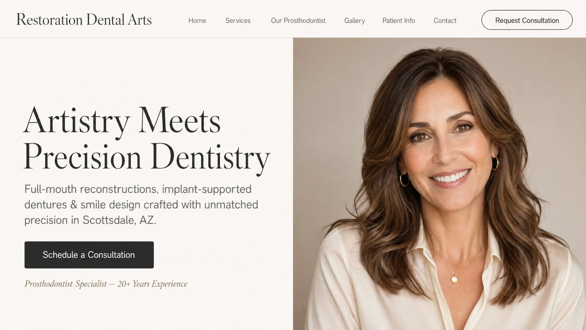Restoration Dental Arts website