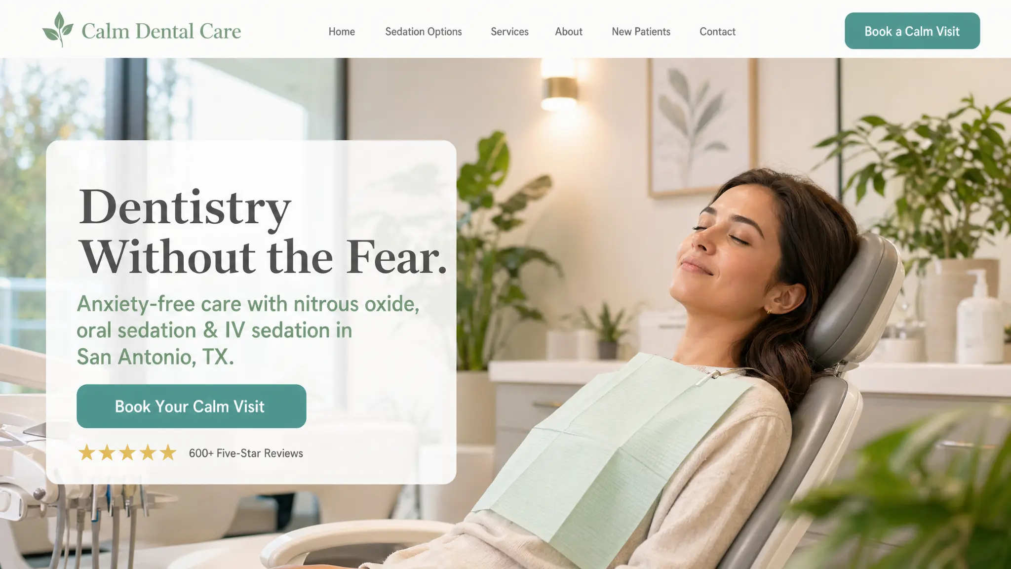 Calm Dental Care website